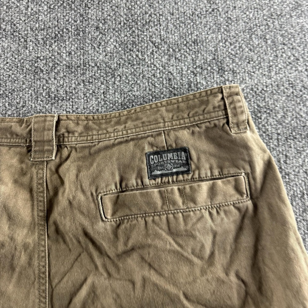 Columbia Cargo Shorts Mens 38 Brown Canvas Omni-Shade 10 Inseam Pockets Outdoor - Picture 7 of 11